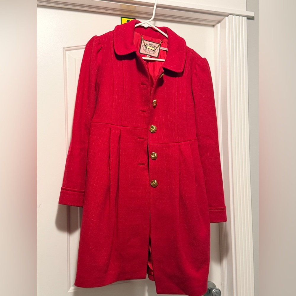 Juicy Couture hot pink wool coat
